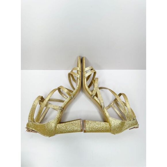 Zigi Soro Sandals Womens Size 6‎ Gold Open Toe Ankle Strap Dress Heels - Picture 7 of 9